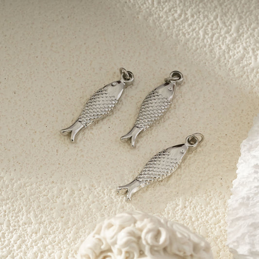 Lot de 3 Pendentifs Poisson Argenté