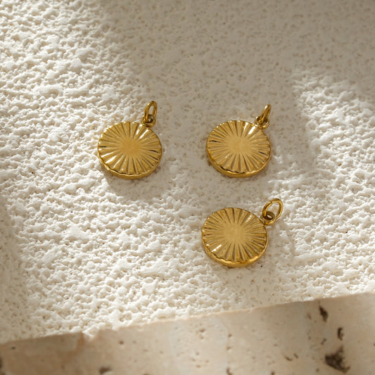 Lot de 3 Pendentifs Médaillons Ronds Dorés