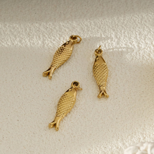 Lot de 3 Pendentifs Poisson Doré