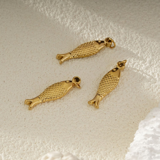 Lot de 3 Pendentifs Poisson Doré