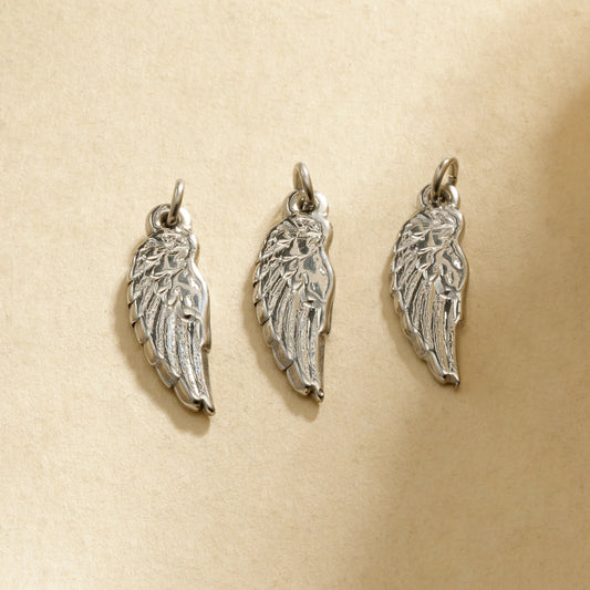 Lot de 3 pendentifs argentés ailes d'anges