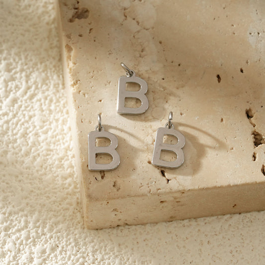 Lot de 3 Pendentifs Argentés Lettre Alphabet Au Choix