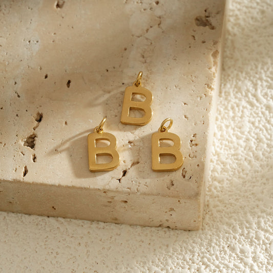 Lot de 3 Pendentifs Dorées Lettre Alphabet Au Choix