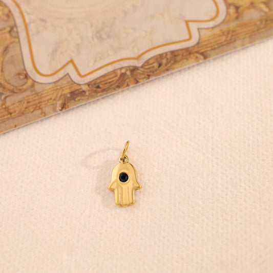 Lot de 3 pendentifs main avec strass noir