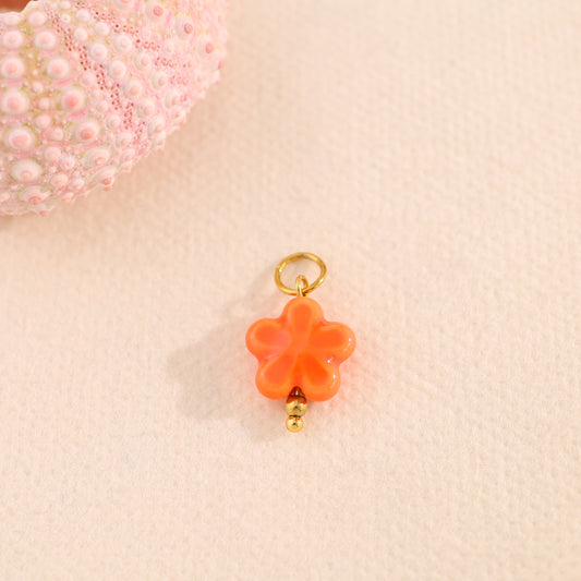 Lot de 3 pendentifs fleur orange