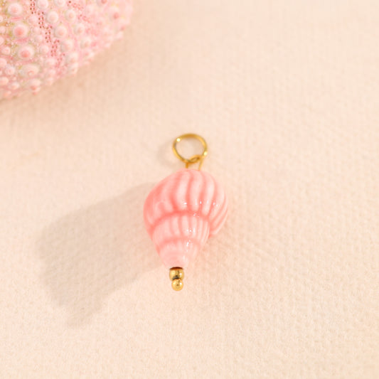 Lot de 3 pendentifs coquillage rose