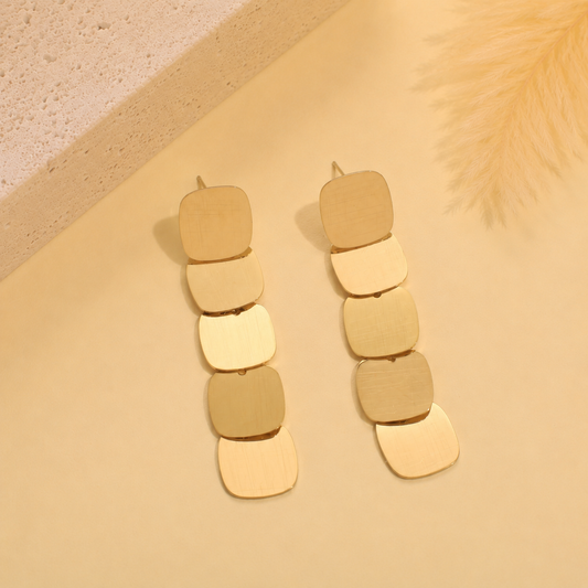 Boucles d'oreilles pendantes pastilles brillantes