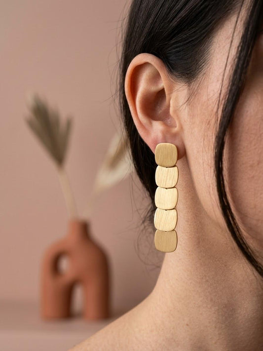 Boucles d'oreilles pendantes pastilles brillantes