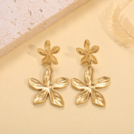 Boucles d'oreilles fleurs pendantes