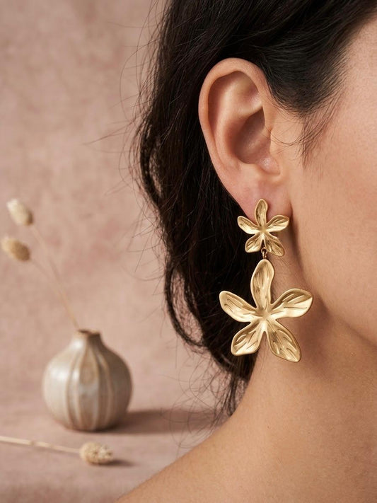 Boucles d'oreilles fleurs pendantes