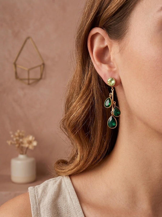 Boucles pendantes mini gouttes cristaux de verres