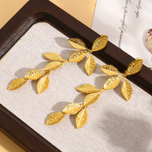 Boucles d'oreilles feuilles de laurier