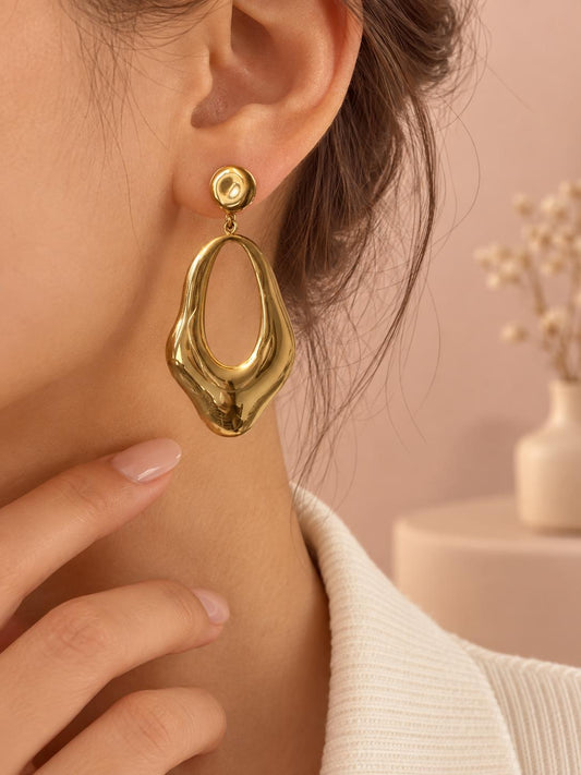 Boucles d'oreilles ovales pendantes ajourées