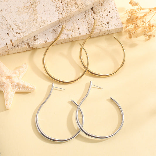 Créoles goutte asymétrique fine