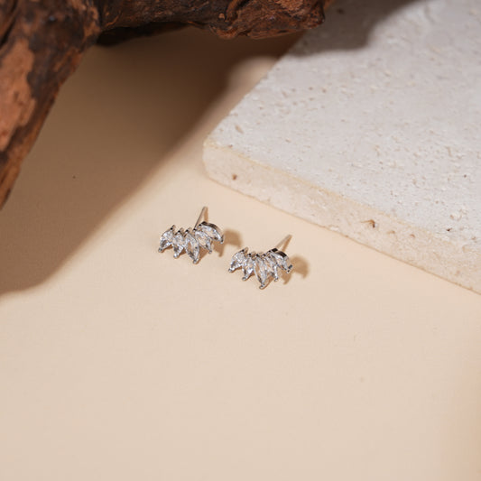 Boucles d'oreilles clous fleur 5 strass brillant