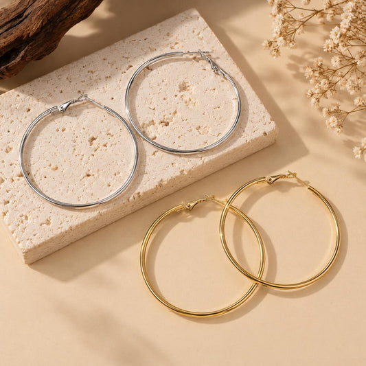 Boucles d'oreilles anneau créole fermée 4 cm