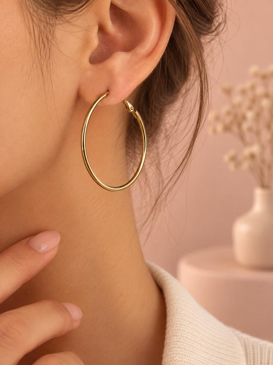 Boucles d'oreilles anneau créole fermée 4 cm