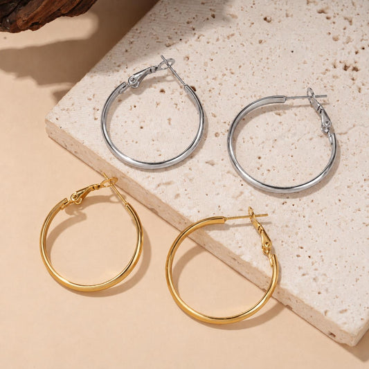 Boucles d'oreilles anneau créole fermée 3 cm
