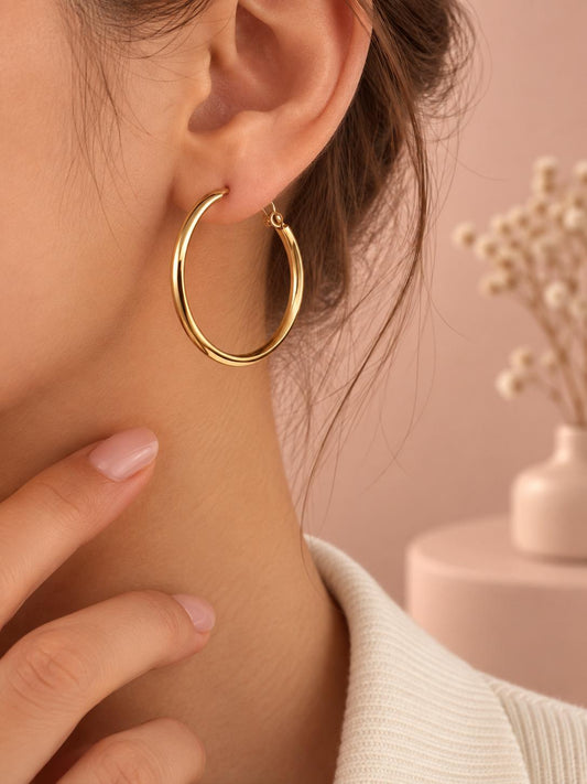 Boucles d'oreilles anneau créole fermée 3 cm