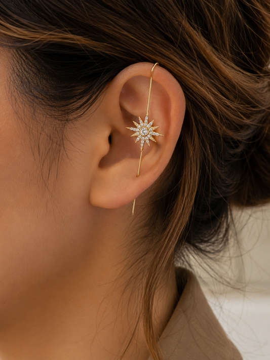 Bijou d'oreille étoile sertie de strass