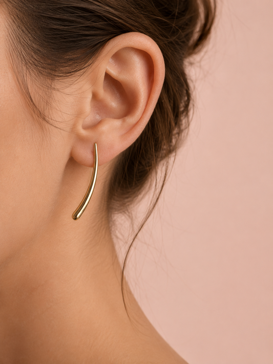 Boucles d'oreilles courbes effet miroir