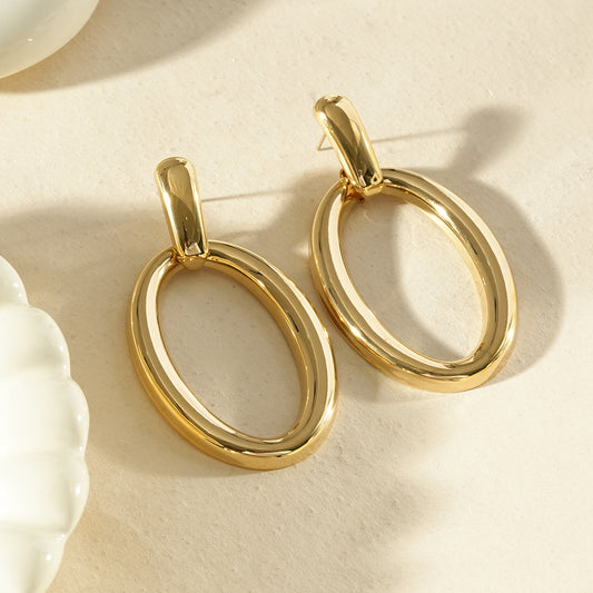 Boucles d'oreilles ovales pendantes