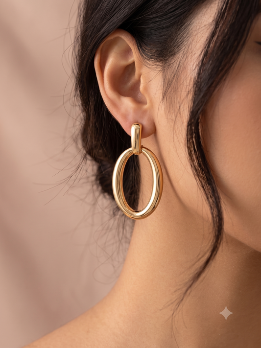 Boucles d'oreilles ovales pendantes