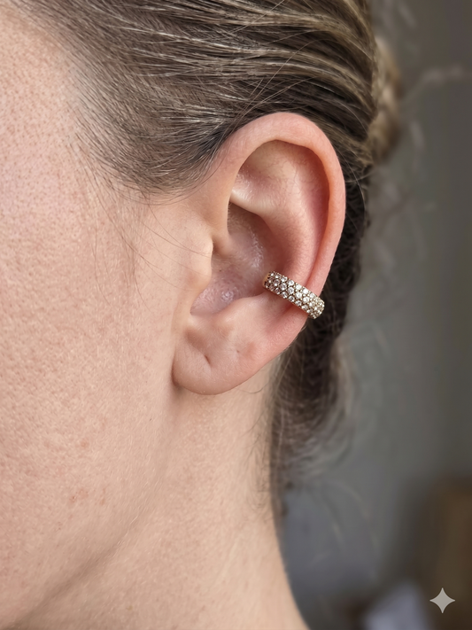 Bague d'oreille anneau pavé de strass