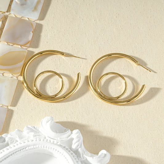 Boucles d'oreilles créoles spirale cercle