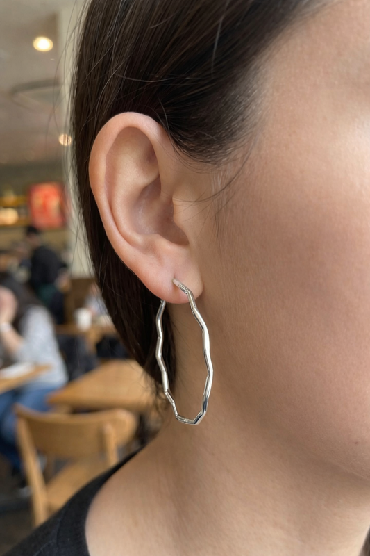 Boucles d'oreilles créoles ondulées