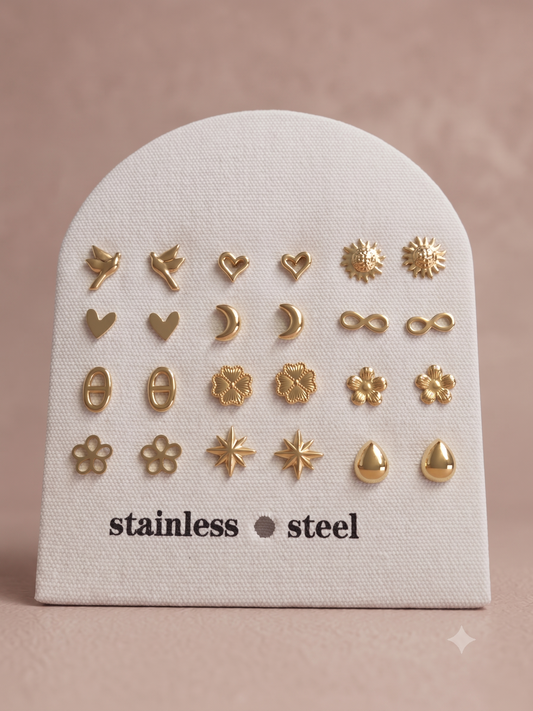 Lot de puces d'oreilles motifs variés