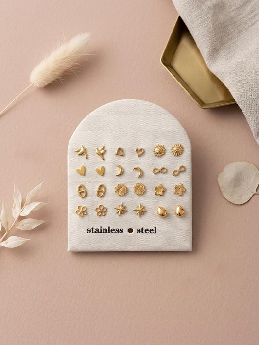 Lot de puces d'oreilles motifs variés