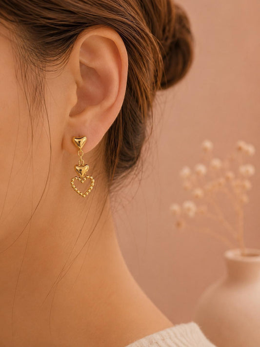 Boucles d'oreilles petites pendantes cœurs