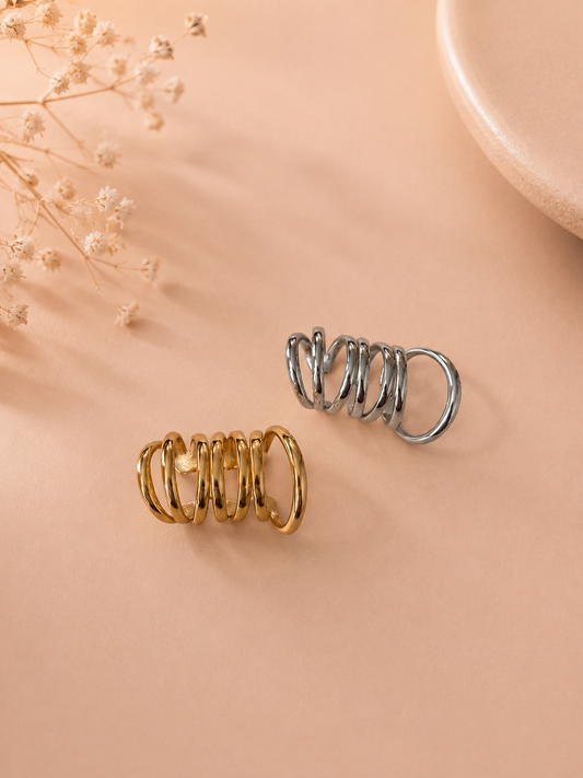 Bijou d'oreille earcuff multi-anneaux torsadés