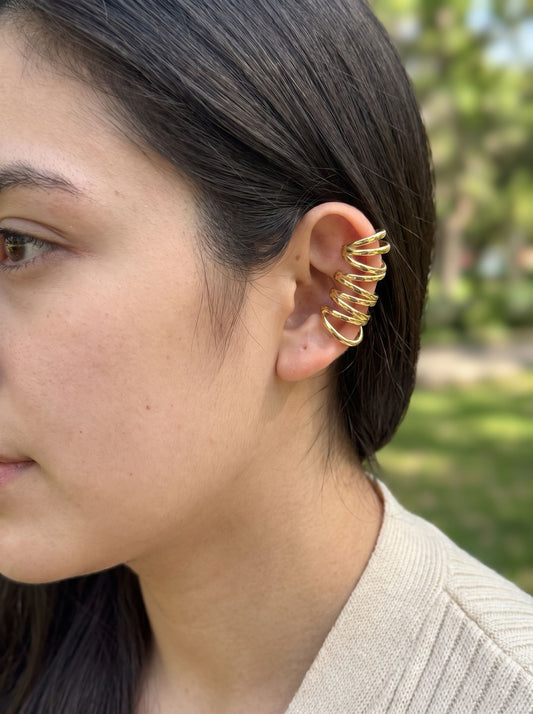 Bijou d'oreille earcuff multi-anneaux torsadés