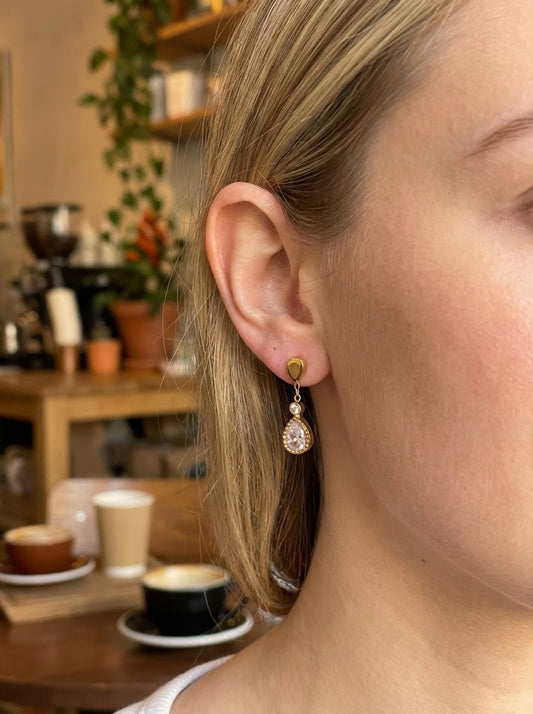 Boucles d'oreilles en forme de goutte d'eau strass