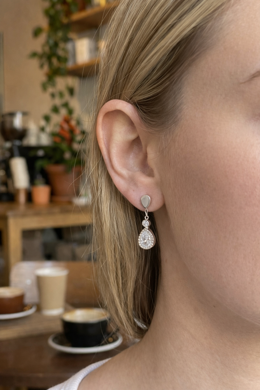 Boucles d'oreilles en forme de goutte d'eau strass