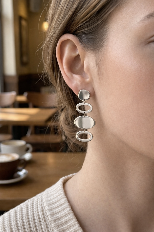 Boucles d’oreilles dorées multi-maillons ovales