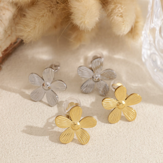 Boucle d'oreilles à clip fleur