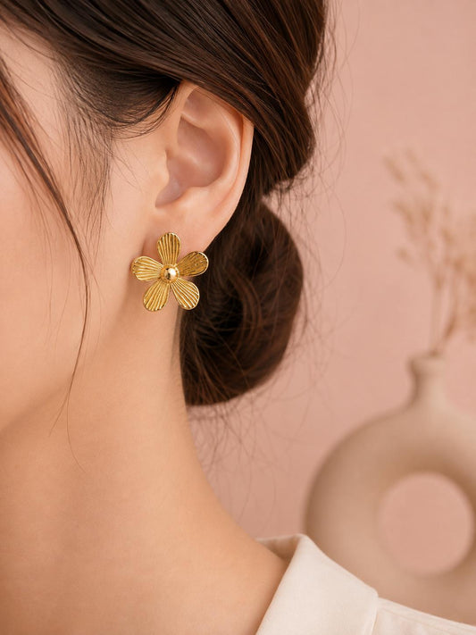 Boucle d'oreilles à clip fleur