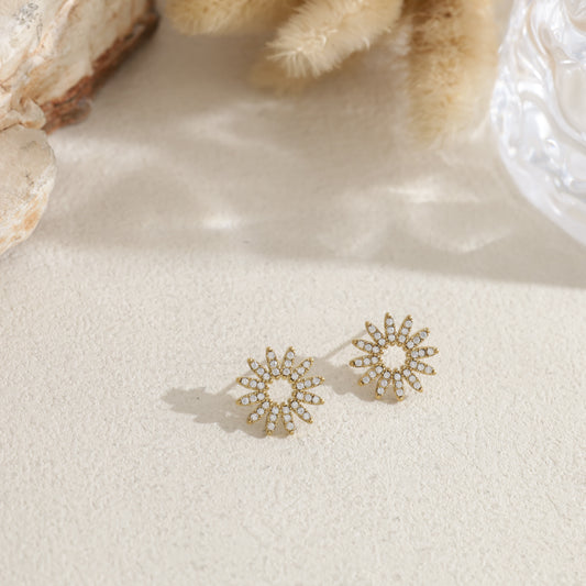 Puces d'oreilles soleil strass