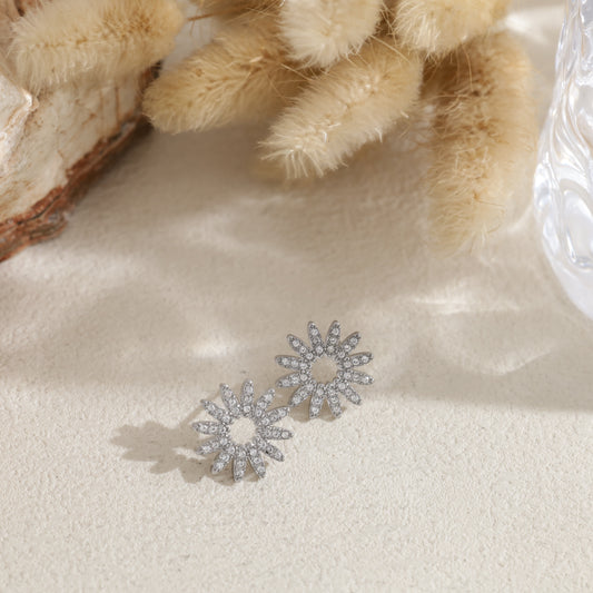 Puces d'oreilles soleil strass
