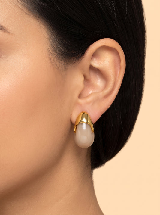 Boucles d'oreilles demi-lune résine