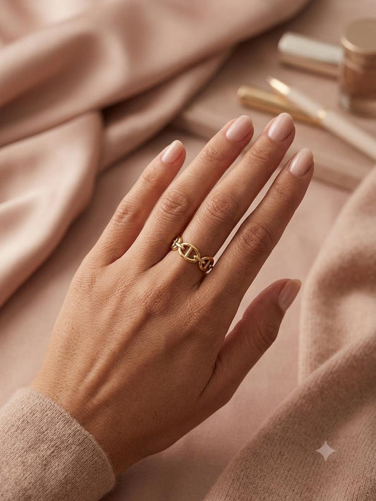 Bague ajustable maille marine