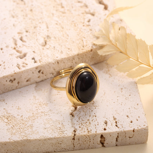 Bague ovale pierre naturelle