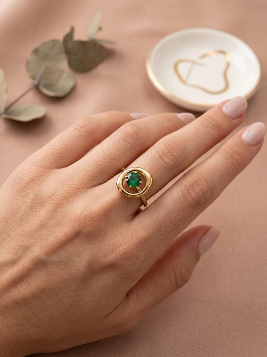 Bague spirale ovale cristal sertis