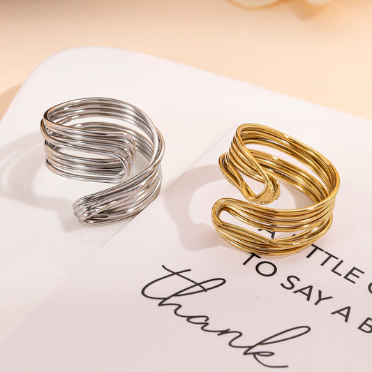Bague ajustable multi-rangs fil enroulé