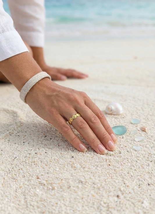 Bague ajustable formes coquillages