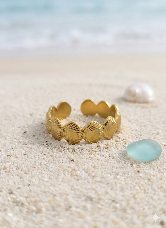 Bague ajustable formes coquillages