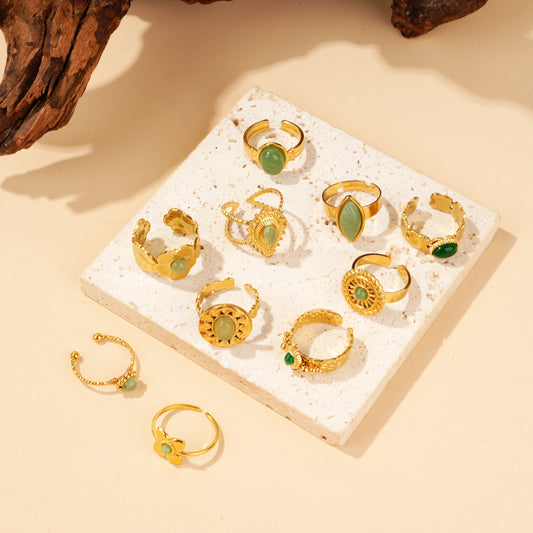 Bague pierre naturelle verte aventurine